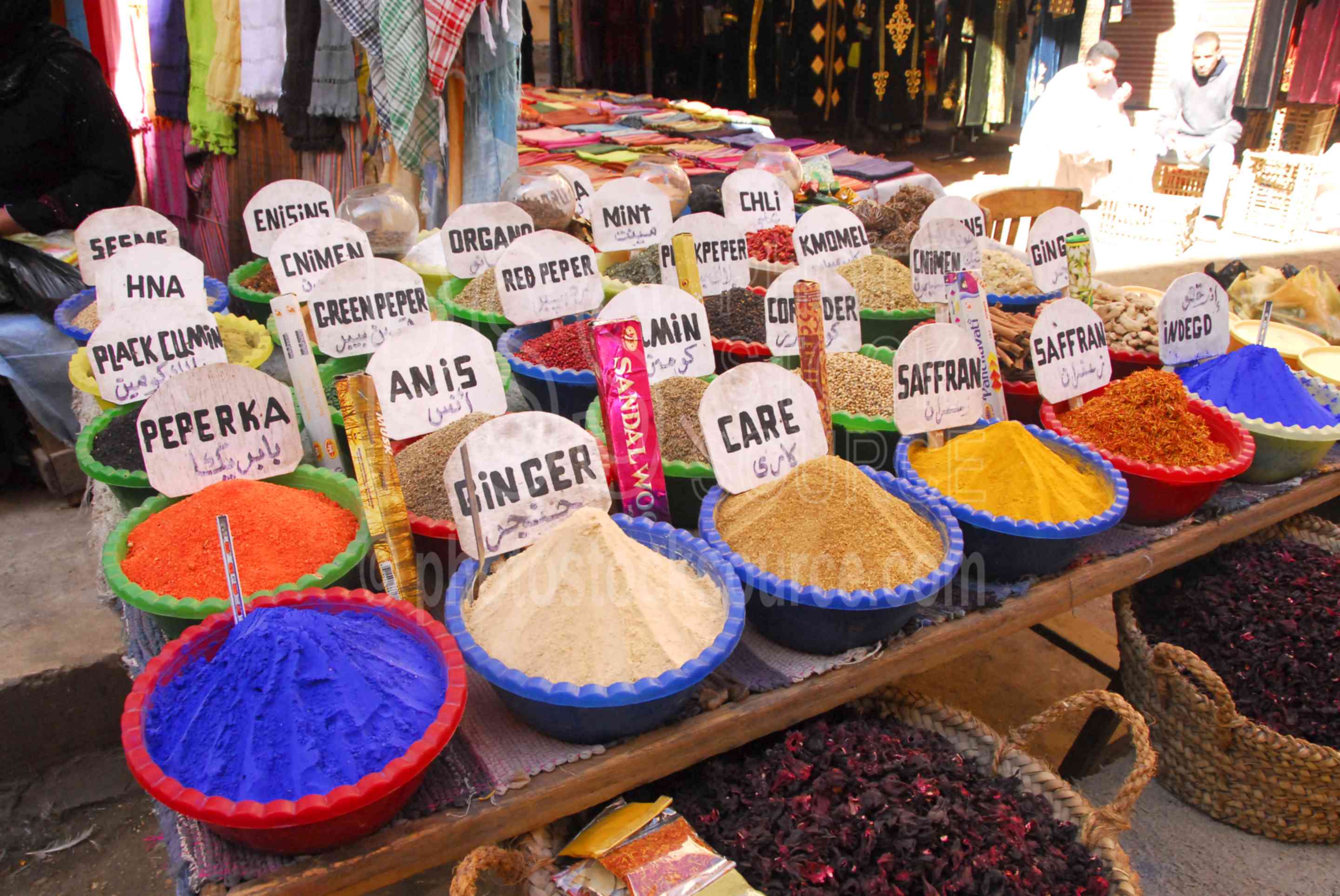 Photo of Spices for Sale by Photo Stock Source market, Luxor, Nile