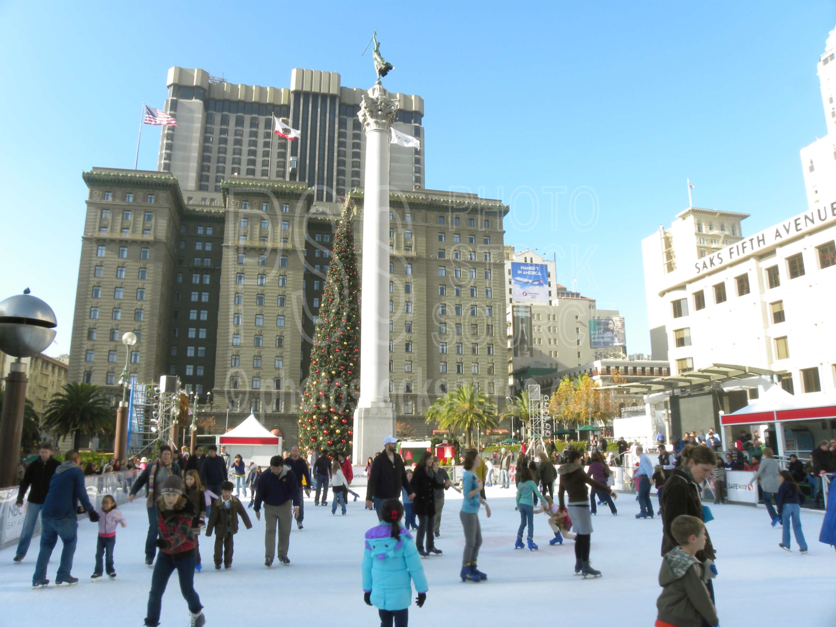 Photo of Union Square Ice Rink by Photo Stock Source people, San