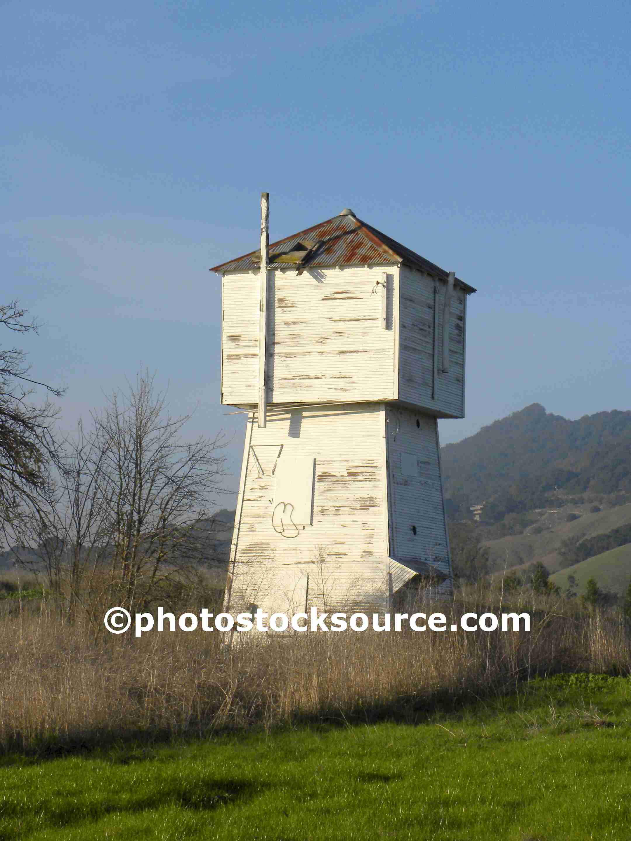 Photo of Square Wooden Silo by Photo Stock Source building, Santa Rosa, California, USA, silo
