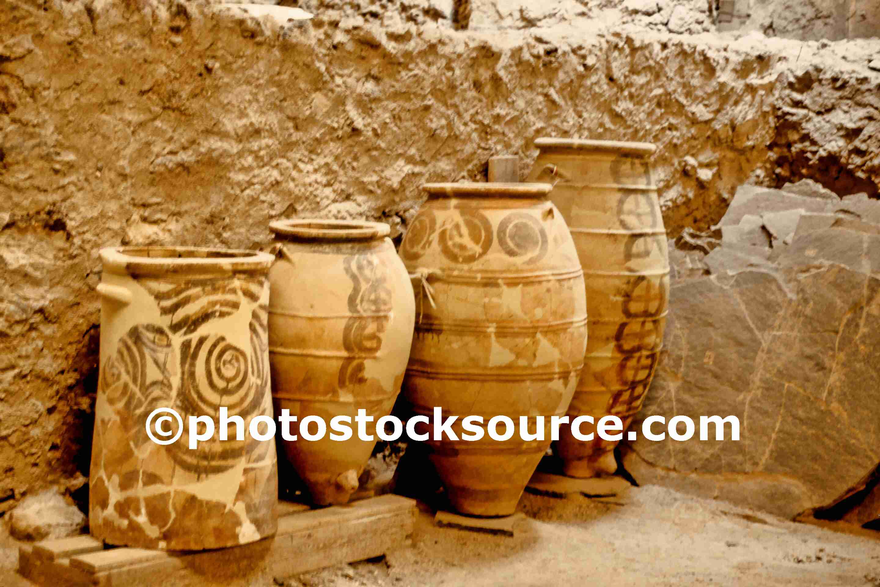 Photo of Ancient Urns by Photo Stock Source ruin, Akrotiri, Santorini