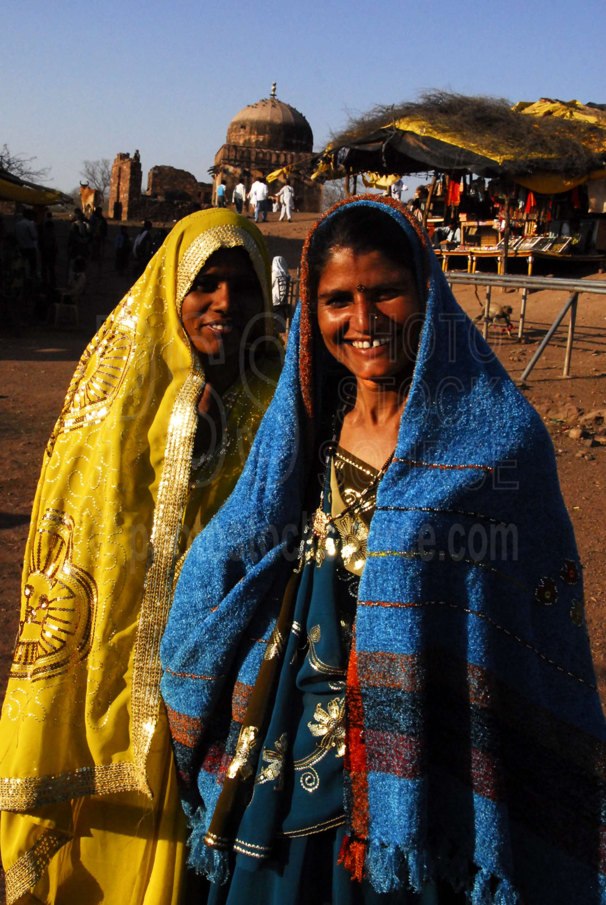 Two Woman at Temple,temple,worshippers,women,temples
