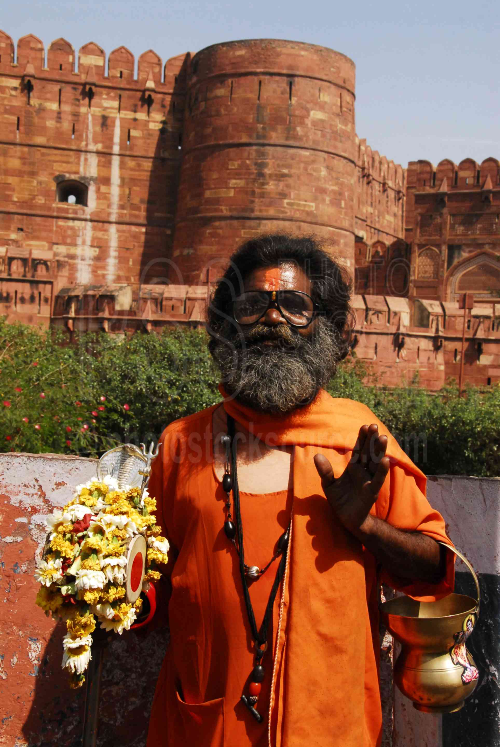Sadhu Holy Man,fort,landmark,walls,gate,people,holy man