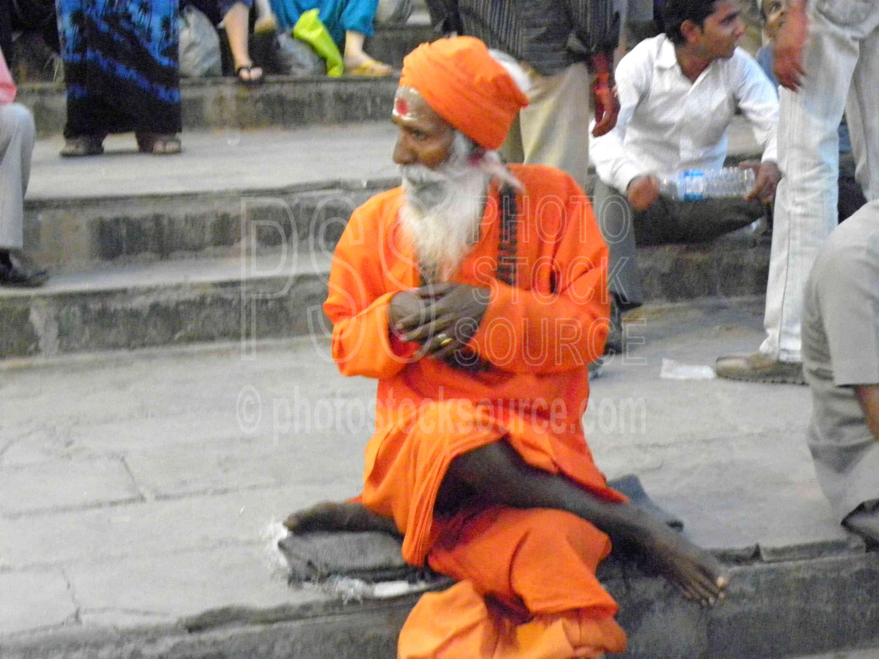 Sadhu on the Ganges,river,ganges,ceremony,celebration,religious,dasaswamedh ghat,ganga arti,aarti,ritual,music,sadhu,holy man,ganges river,ceremonies