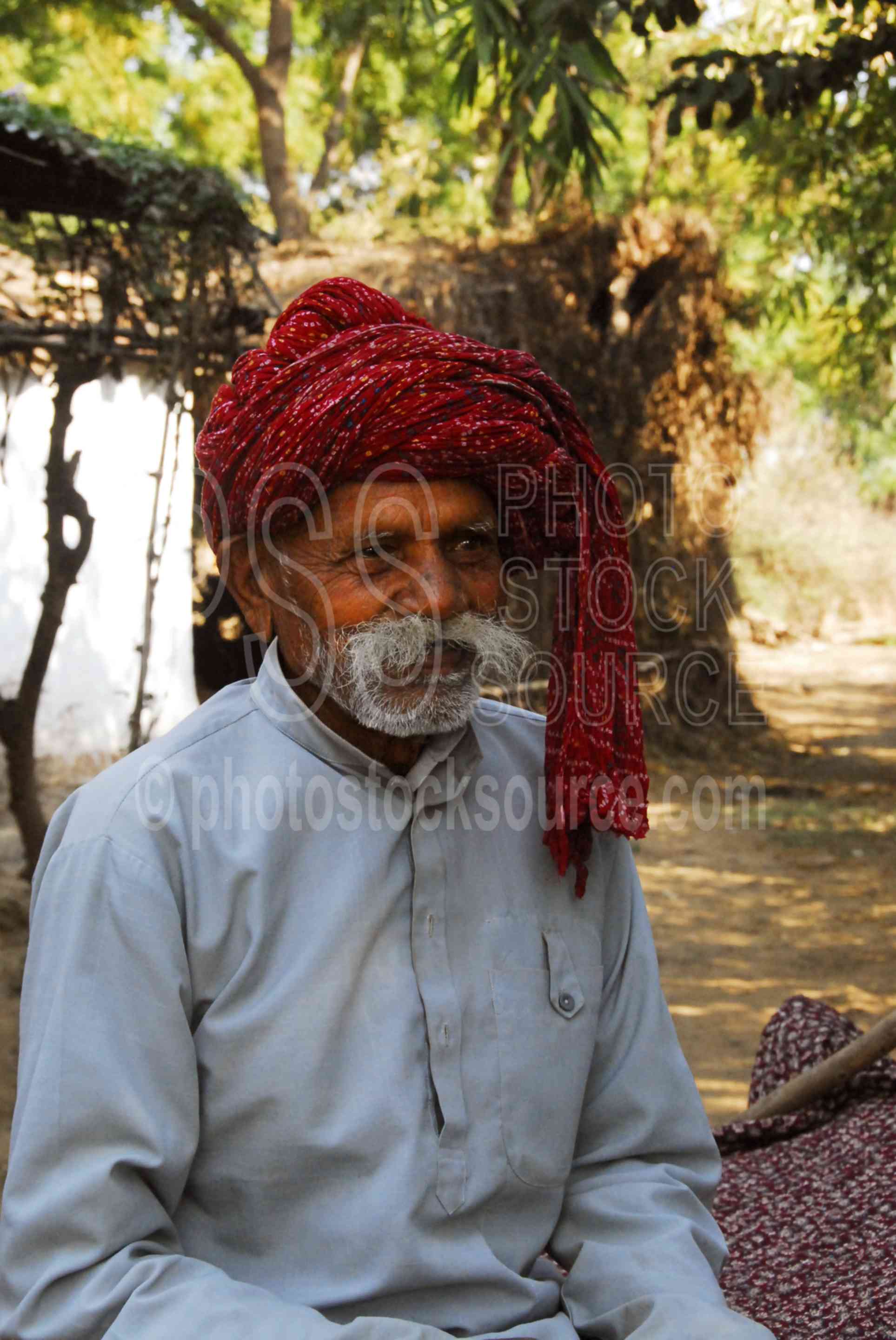 Old Man in Red Turban,man,old,red,turban,mustache,elderly,gray,hair