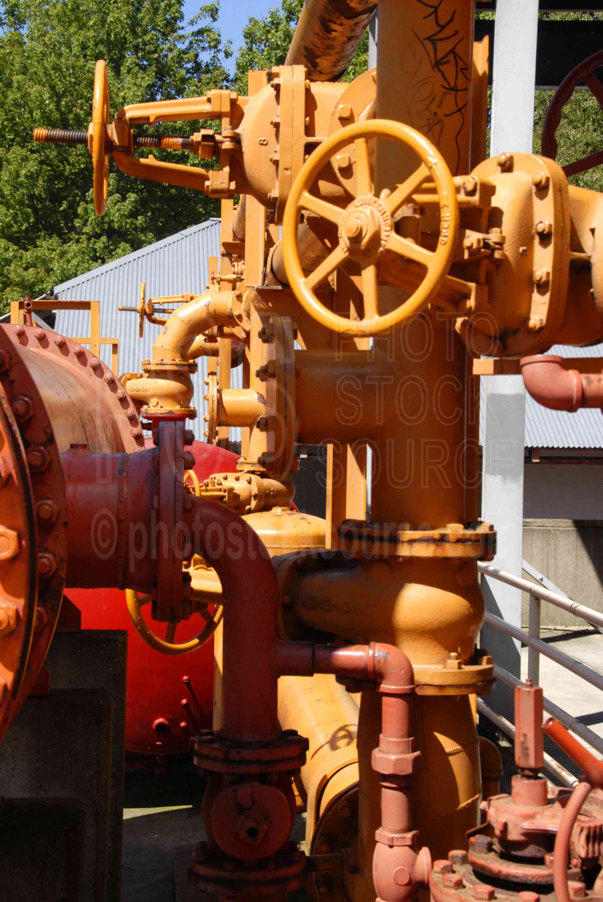 Gas Works,valve,valves,pipe,pipes,tanks,coal gas,utility,production,energy