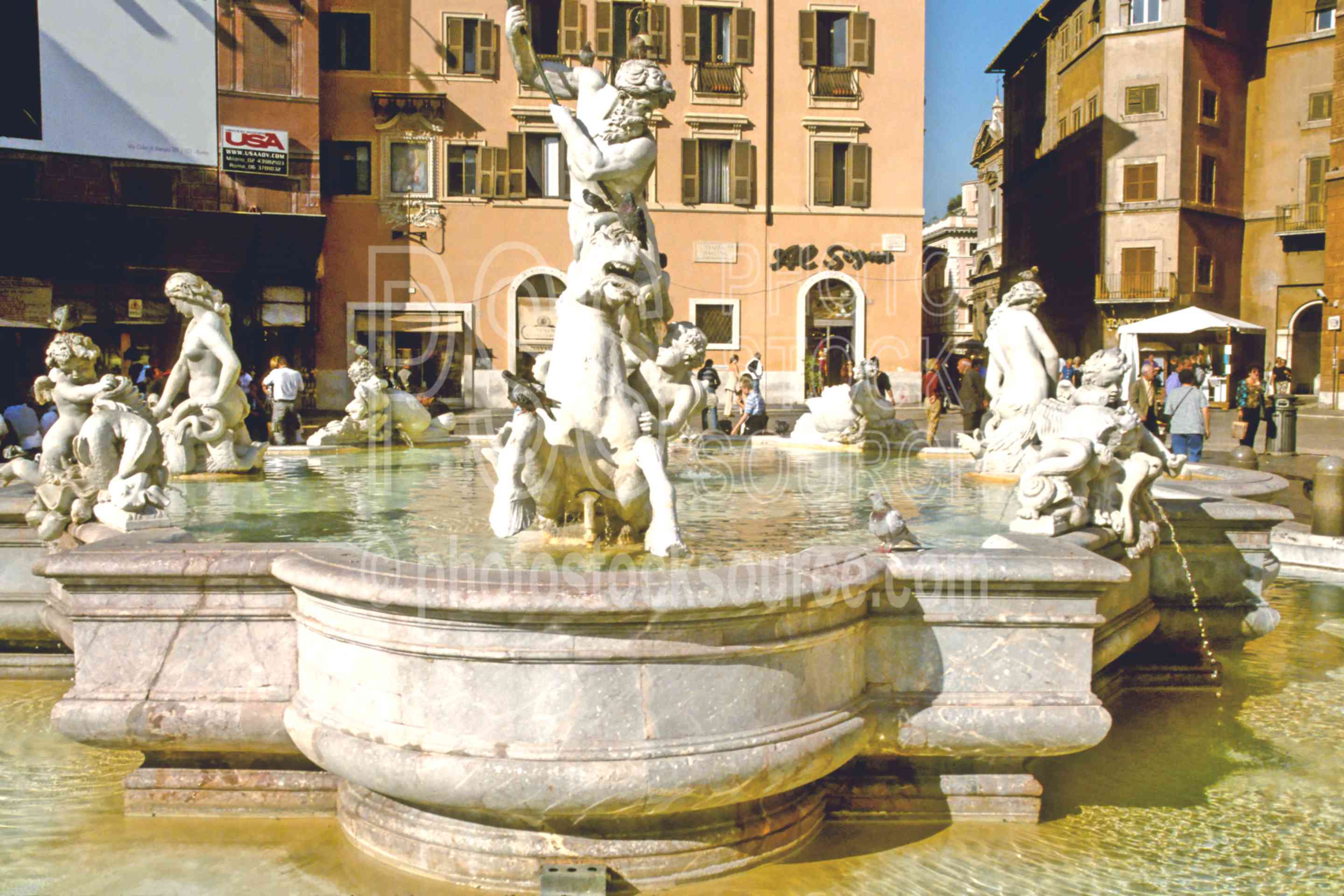 Fountain of Neptune,europe,fountain,navona,neptune,piazza,plaza,arts,sculptures