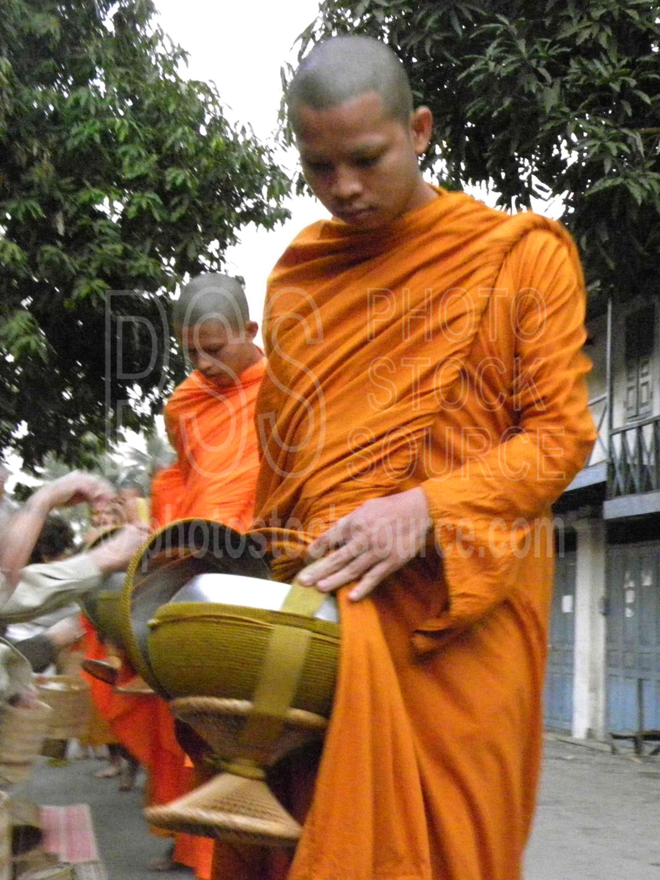 Alms Giving Ceremony,temple,buddhist,buddhism,religious,louang prabang,monks,food,breakfast