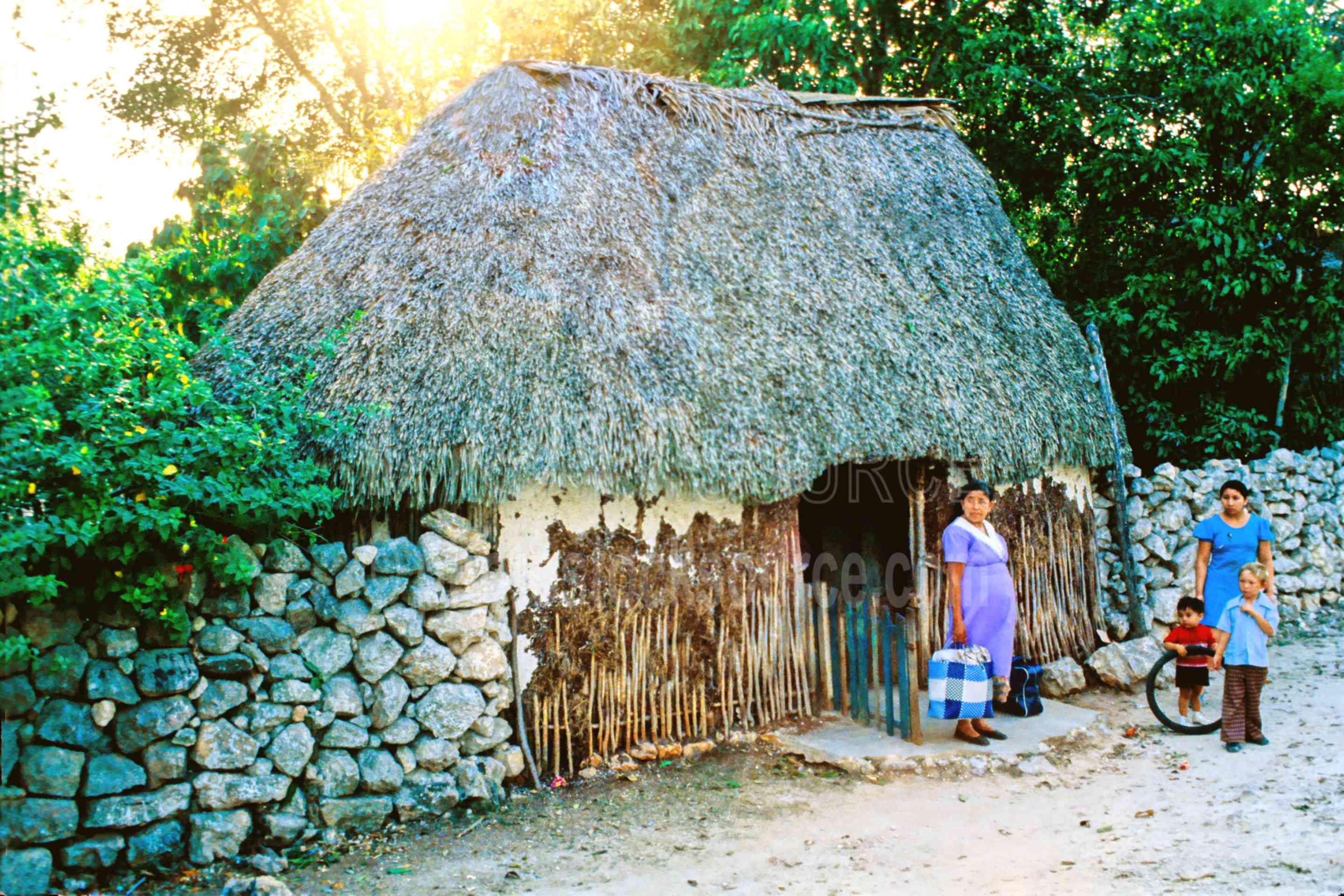 Mayan House,family,home,house,huts,thatch