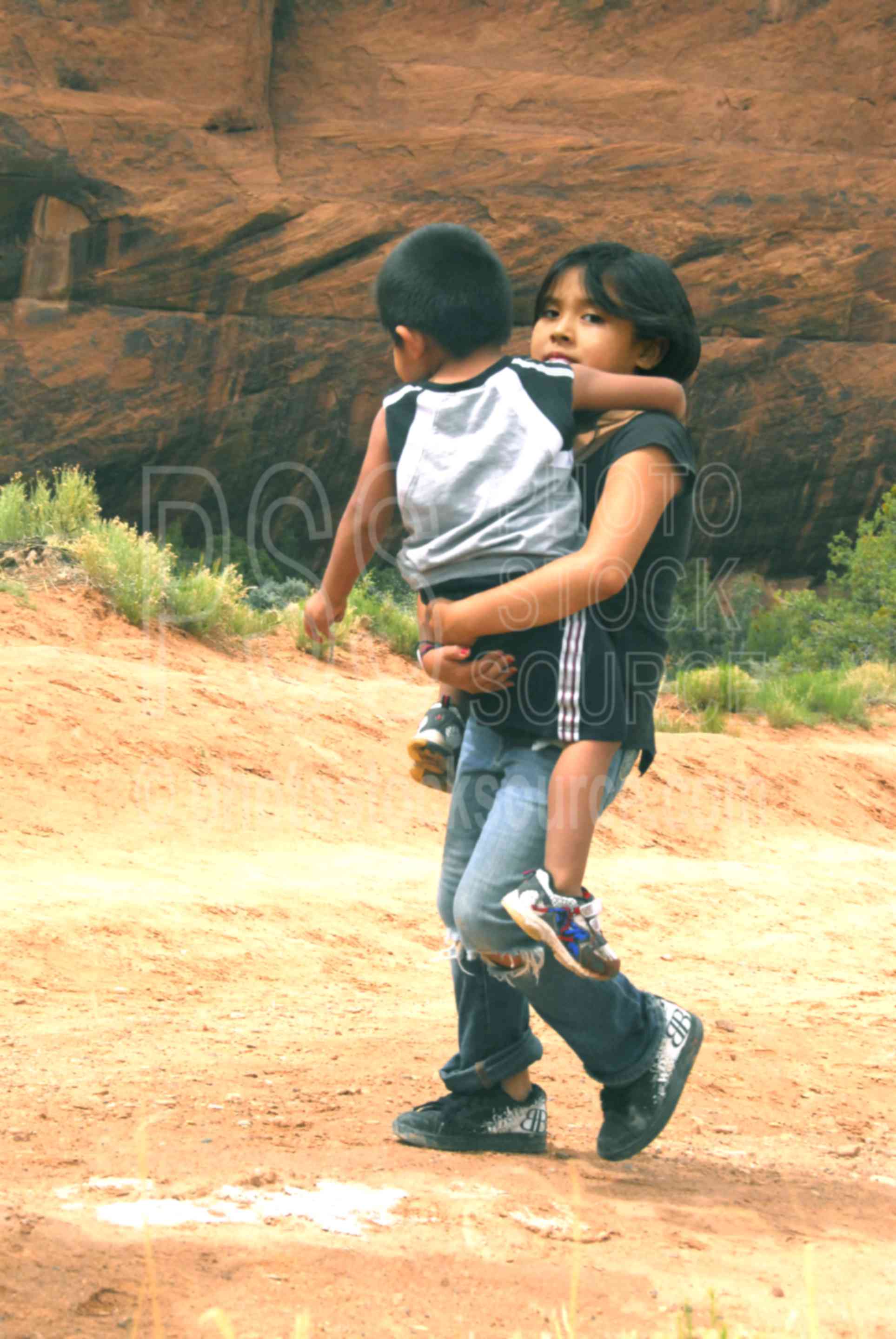 Navajo Children,canyon,navajo,erosion,sandstone,brother,sister,native american