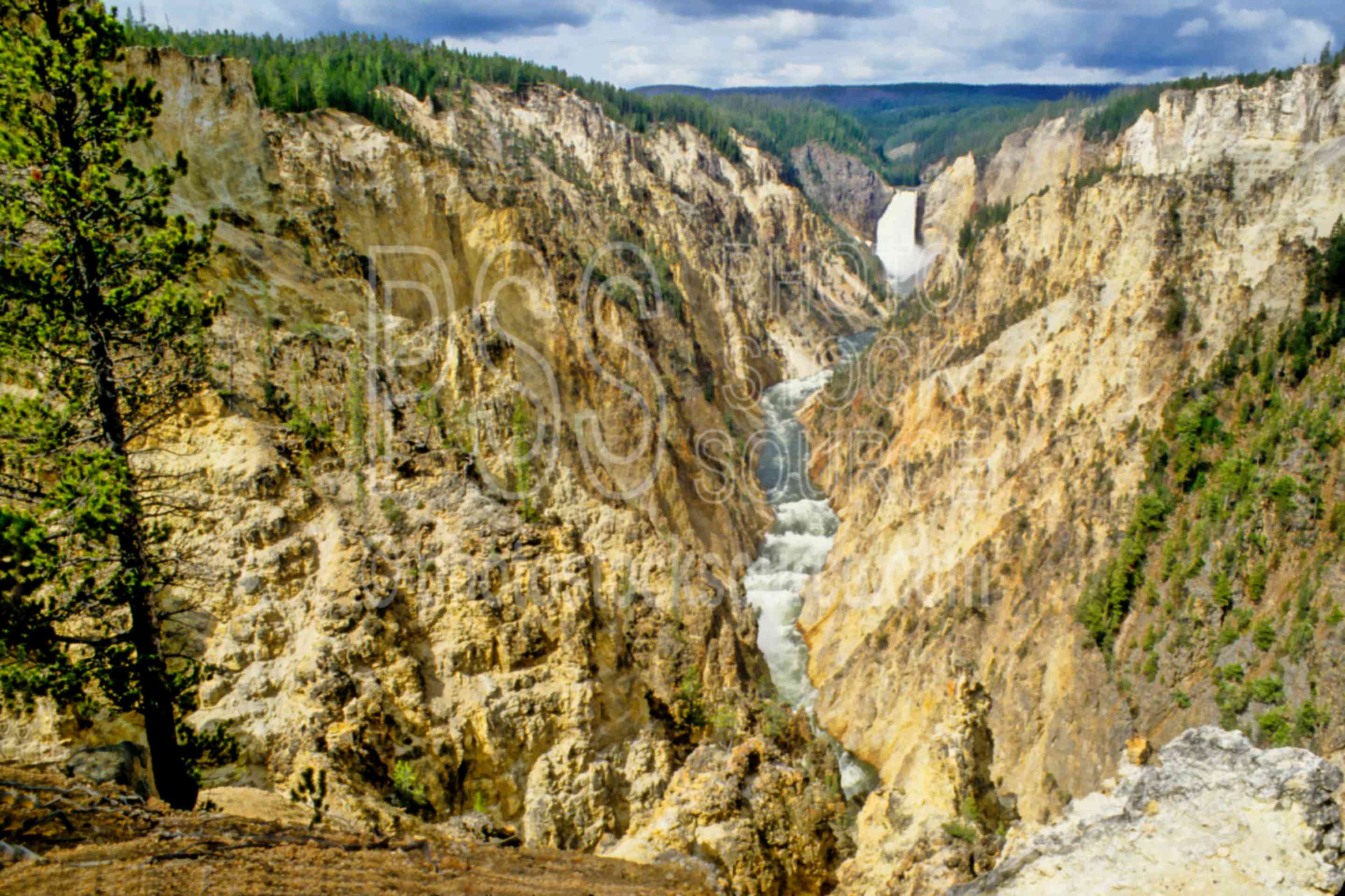 Photo of Yellowstone Falls by Photo Stock Source landform, Yellowstone