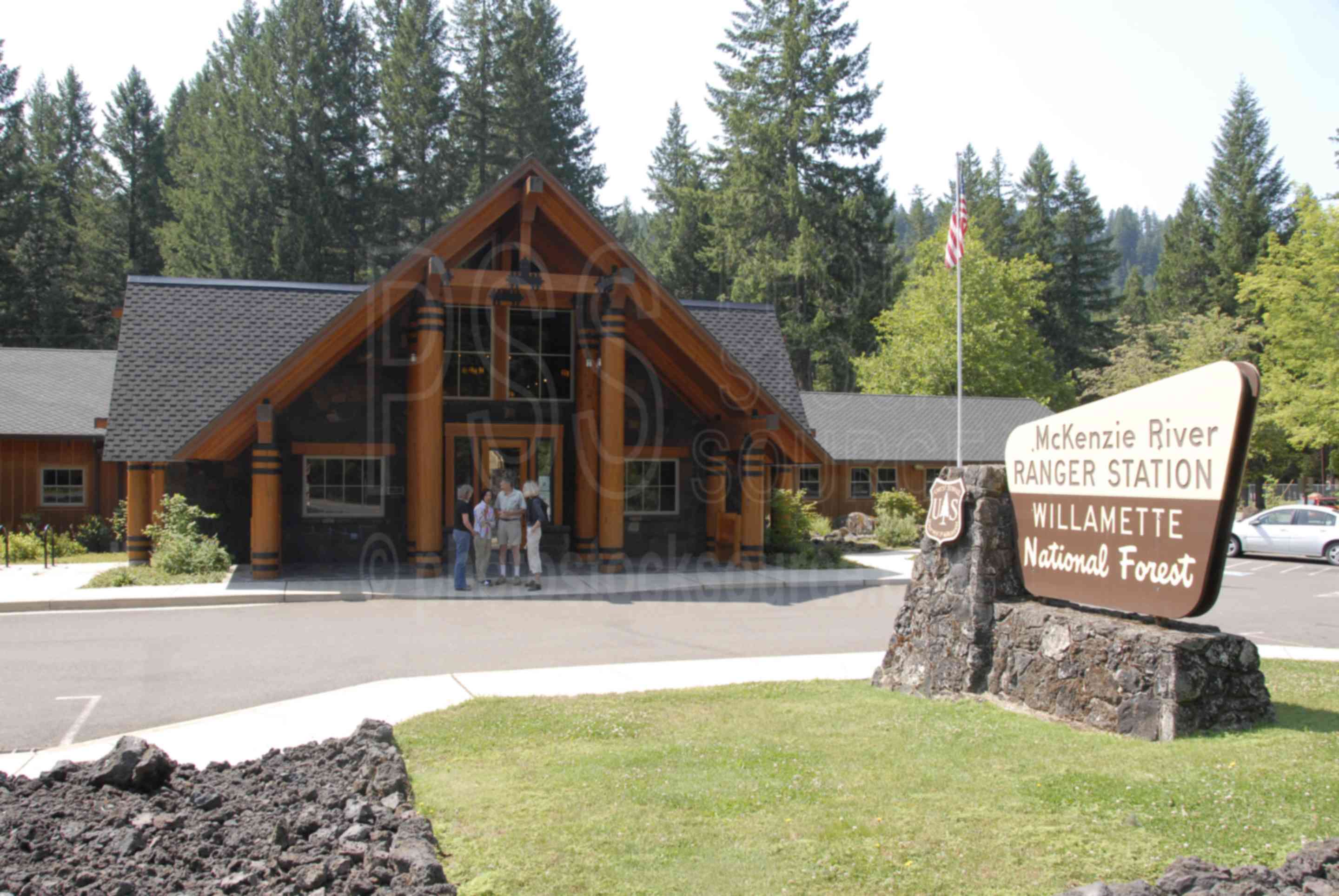Photo of McKenzie Ranger Station by Photo Stock Source building, Blue